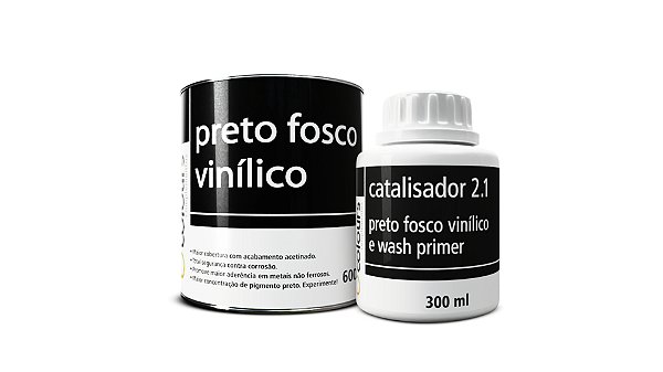 Preto Fosco Vinilico Maxi Rubber 600ml + Catalisador 300ml