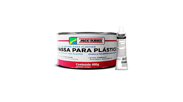 Massa Poliéster Para Plástico Automotivo Maxi Rubber 400g