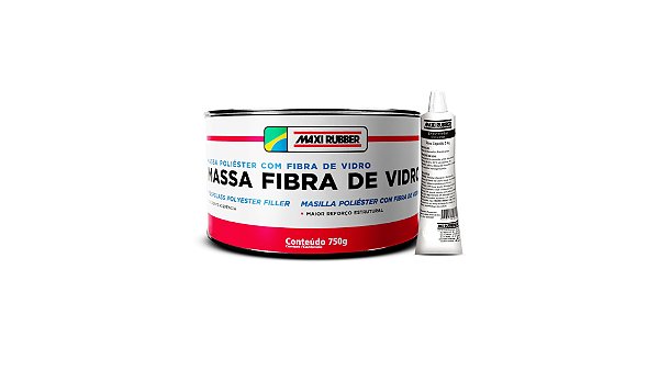 Massa poliester com fibra de vidro Maxi Rubber 750g