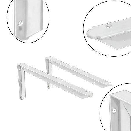 Kit 2 Suporte Mão Francesa Grapa Preto Suporta 200kg - 30cm