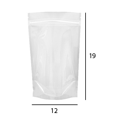 Stand up Pouch Transparente com Zip  12 x 19 x 3