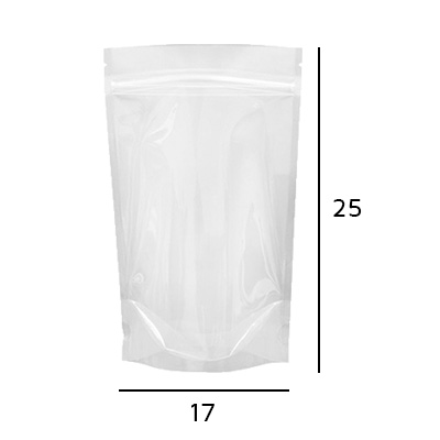 Saco Stand Up Pouch Transparente com Zip 17 x 25 x 4