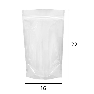 Saco Stand Up Pouch Transparente com Zip 16 x 22 x 4