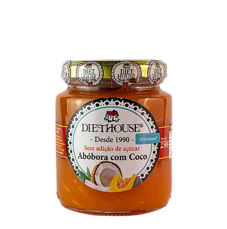 Doce de Abóbora com Coco Artesanal Zero Açúcar 250g