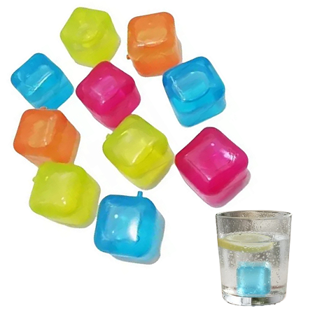 Cubos de Gelo Reutilizáveis Ecológico Para Bebidas Drinks Coloridos 12 unidades