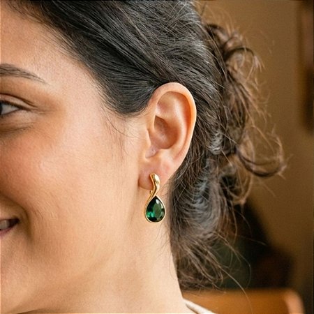 AMEI DE PAIXÃO - Brinco Gota Verde