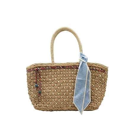 AMEI DE PAIXÃO - Bolsa Quadriculada Lenço Azul e Faixa Colorida