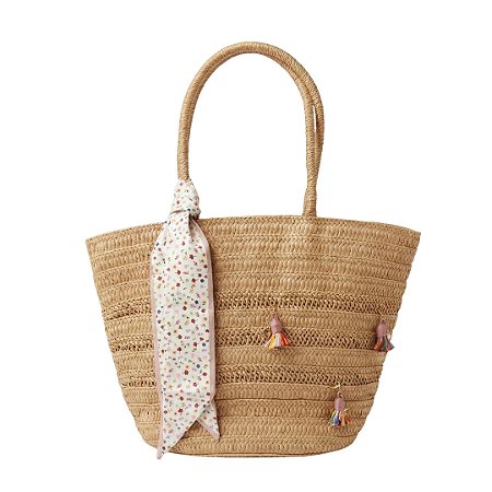 AMEI DE PAIXÃO - Bolsa Com Lenço Florido e Pingentes de Fio Colorido