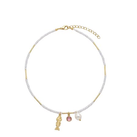 AMEI DE PAIXÃO - Colar Cristal Canutilho Ponto De Luz Lilás