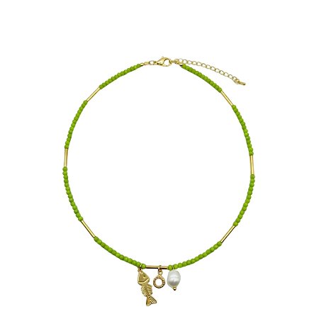 AMEI DE PAIXÃO - Colar Peridoto Canutilho Ponto de Luz Verde