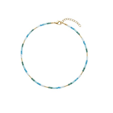 AMEI DE PAIXÃO - Colar Choker Cristal Turquesa