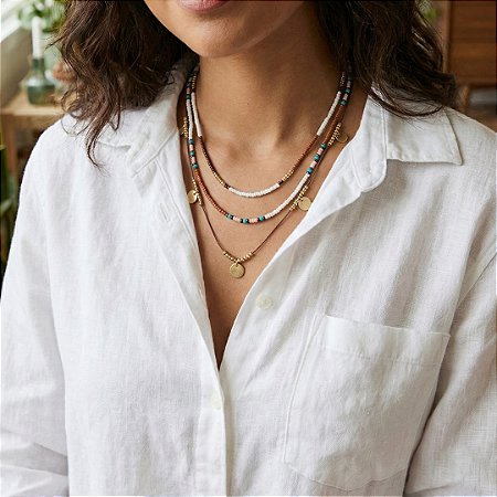 AMEI DE PAIXÃO - Colar de Miçangas Marrom