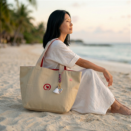 AMEI DE PAIXÃO - Bolsa de Lona Logo Vermelho