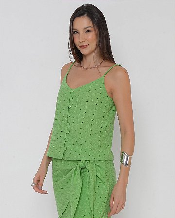 AMEI DE PAIXÃO - Regata Laise Verde Escuro