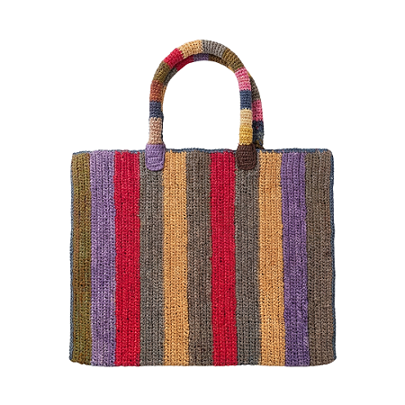 AMEI DE PAIXÃO - Bolsa de Ráfia Vermelho e Roxo