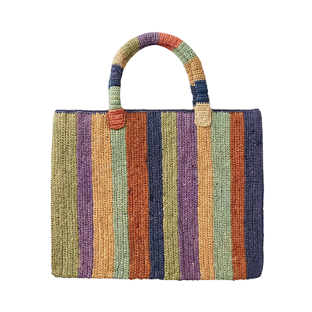 AMEI DE PAIXÃO - Bolsa de Ráfia Azul e Verde