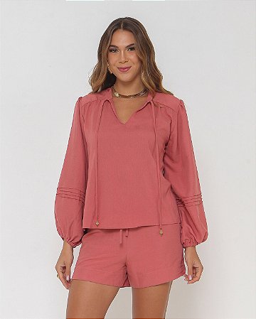 AMEI DE PAIXÃO - Bata Rosa Terracota