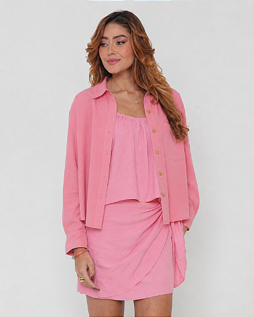 AMEI DE PAIXÃO - Camisa Lisa Rosa