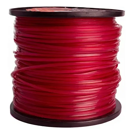 Fio De Nylon Para Roçadeira Quadrado 3mm Vermelho