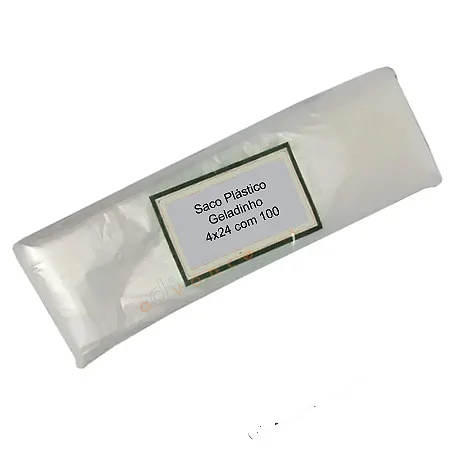 Saco Plástico Para Geladinho 4×24 Baixa Densidade C/100 Unidades