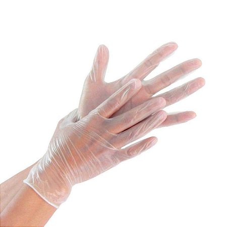 Luva De Vinil Talcada Descartável Tamanho M