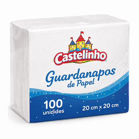 Guardanapo De Papel 20x20 cm Branco Folha Simples C/100