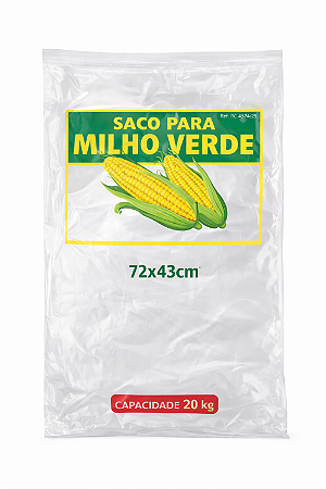 Saco Para Milho Verde 72x43 cm Capacidade 20kg