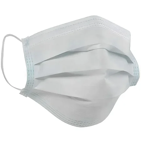 Máscara TNT Dupla Branca Com Elástico