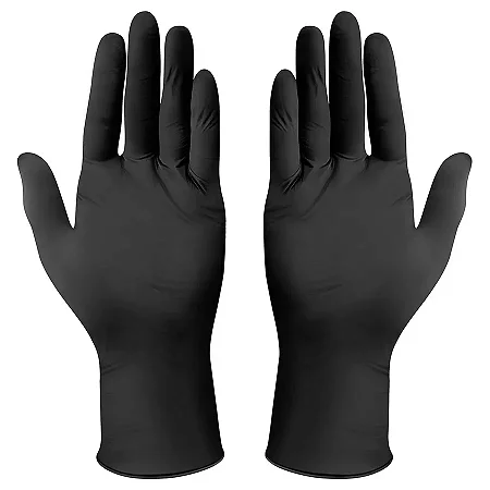 Luva De Procedimento Nitrílica Preta Tamanho G C/100 unidades