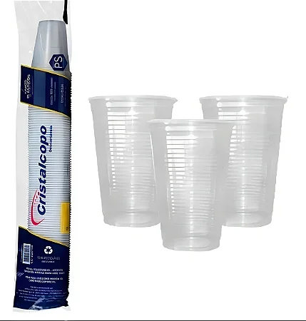 Copo Descartável 500ml Translúcido C/50 Unidades