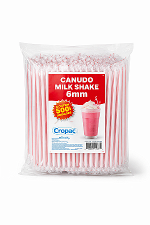 Canudo Milk Shake 6mm Sachê Cropac CA 526