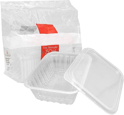 Pote Retangular 250ml C/tampa P/Festa 8302