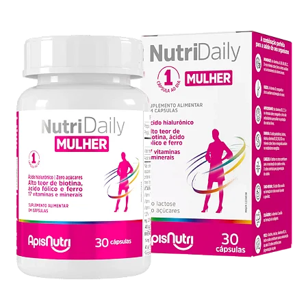 NUTRI DAILY POLIVITAMINICO MULHER 500MG 30 CPS APISNUTRI
