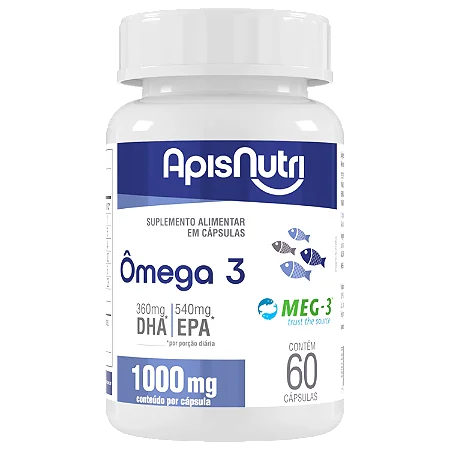 OLEO DE PEIXE (OMEGA 3) 1G 60 CPS APISNUTRI