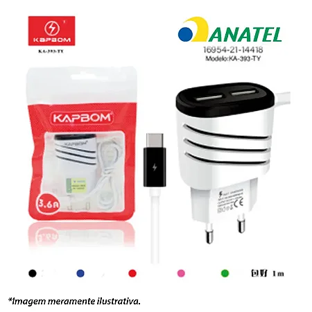 Carregador Turbo 3.6A Tipo-C com Cabo Inclusa