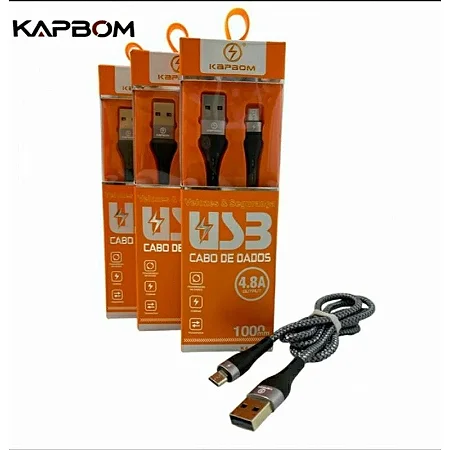 Cabo de Dados Tipo-C 1 Metro 4.8A - Kapbom