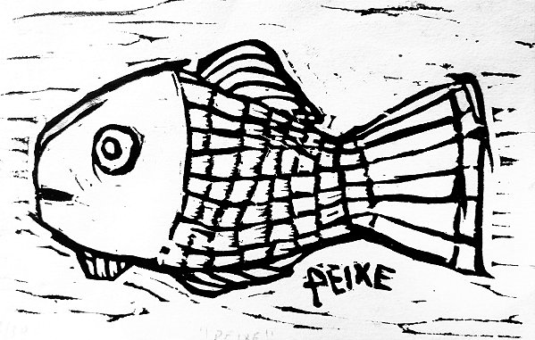 Xilogravura Peixe Colecionador 2006 A4