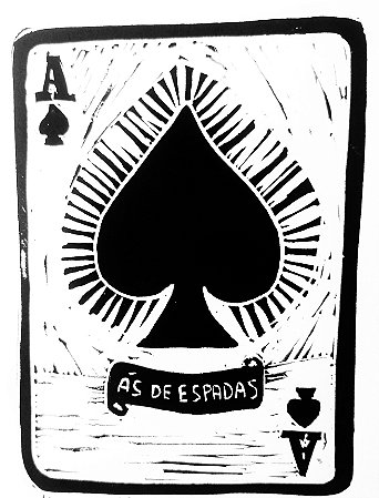 Ás de Espadas Gravura Decorativa