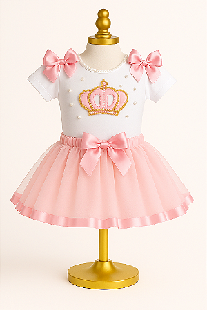 Body Princesa Rosa - Personalizado (P ao GG)