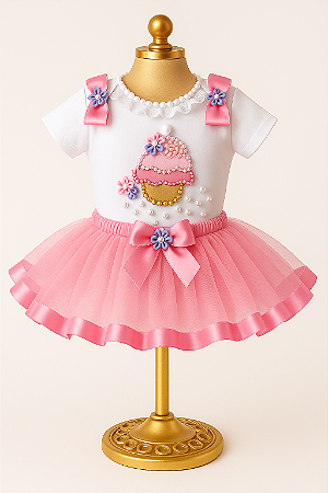 Body Bebê Sorvetinho Rosa - Personalizado (P ao GG)