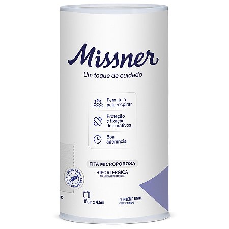 ESPARADRAPO HIPOALÉRGICO BRANCO10cm X 4,5m - MISSNER