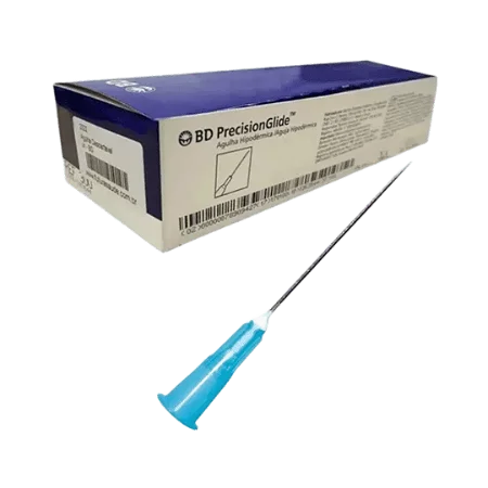 AGULHA HIPODÉRMICA DESCARTÁVEL 25MM X 0,60MM (1" x 23G) - CAIXA COM 100 UNIDADES - BD