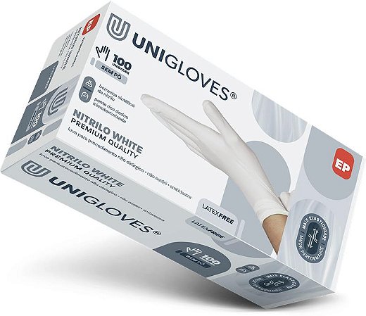 LUVA NITRÍLICA WHITE PREMIUM QUALITY