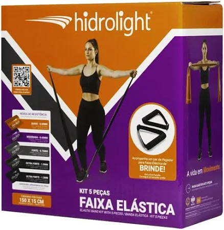 FAIXA ELÁSTICA TPE KIT 5 PEÇAS - HIDROLIGHT