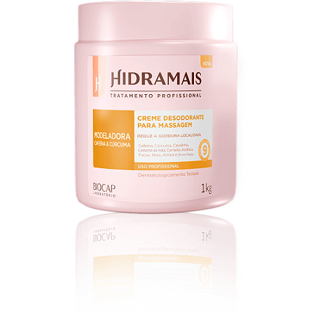 CREME DESODORANTE CAFEÍNA E CÚRCUMA PARA MASSAGEM 1KG - HIDRAMAIS