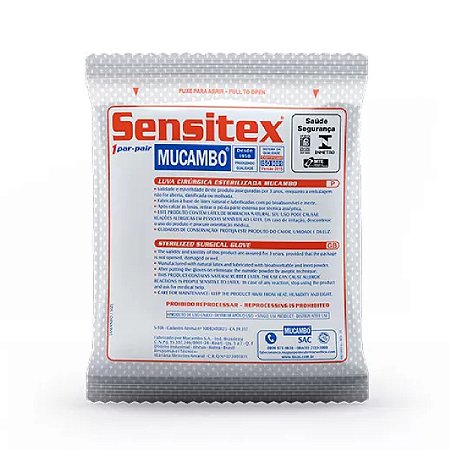 LUVA LÁTEX COM PÓ BIOABSORVÍVEL CIRÚRGICA ESTÉRIL PAR - MUCAMBO