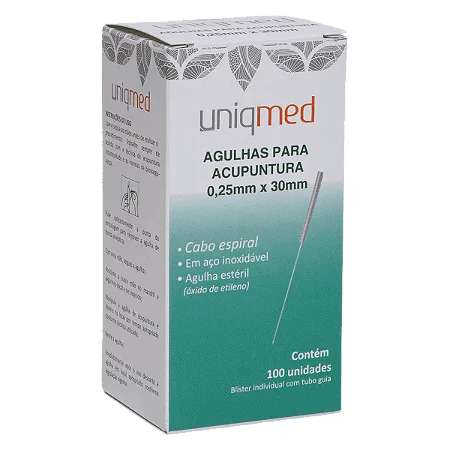 AGULHA PARA ACUPUNTURA 0,25X30MM - CAIXA COM 100 UNIDADES - UNIQMED