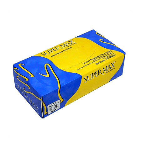 LUVA DE LÁTEX DE PROCEDIMENTO COM PÓ CAIXA COM 100 UNIDADES - SUPERMAX