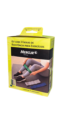 KIT COM 3 FAIXAS DE RESISTÊNCIA PARA EXERCÍCIOS - MERCUR