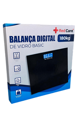 BALANCA DIGITAL REDCARE PRETA CAP 180KG - SUPERMEDY